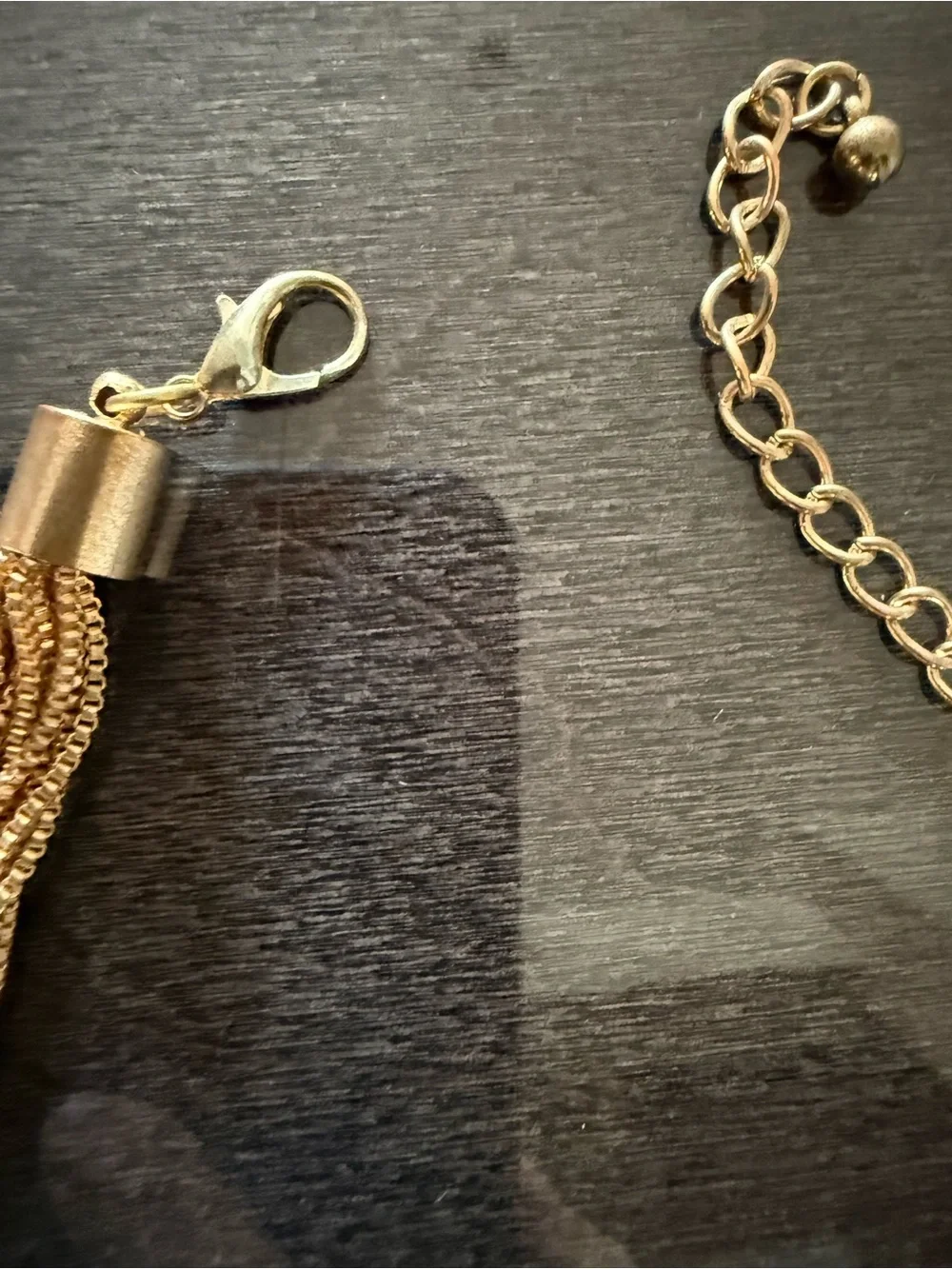 Gold Multi-Strand Statement Necklace with Polished Orb